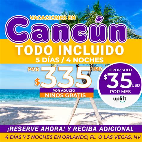 ofertas de paquetes vacacionales.